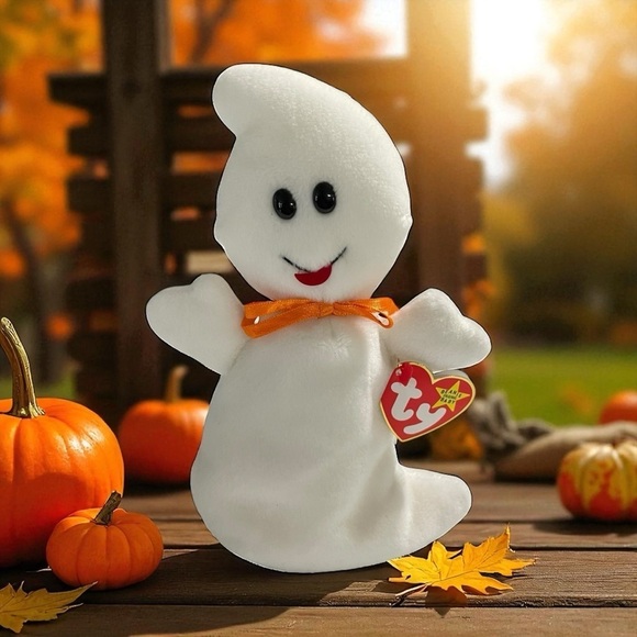Beanie Babies Other - Ty Beanie Baby Spooky the Ghost 1995 PVC Pellets 4090 Rare Halloween Collectible